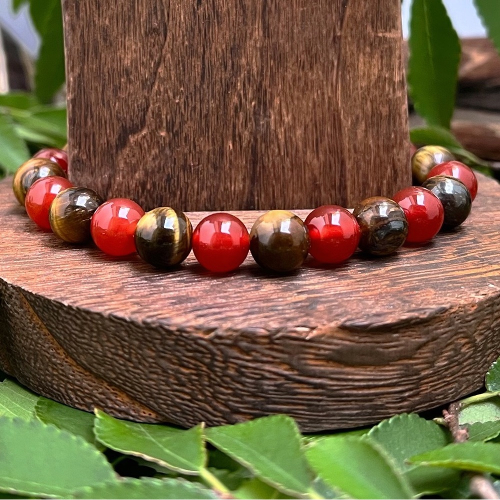 Healing Carnelian and Tiger’s Eye bracelet